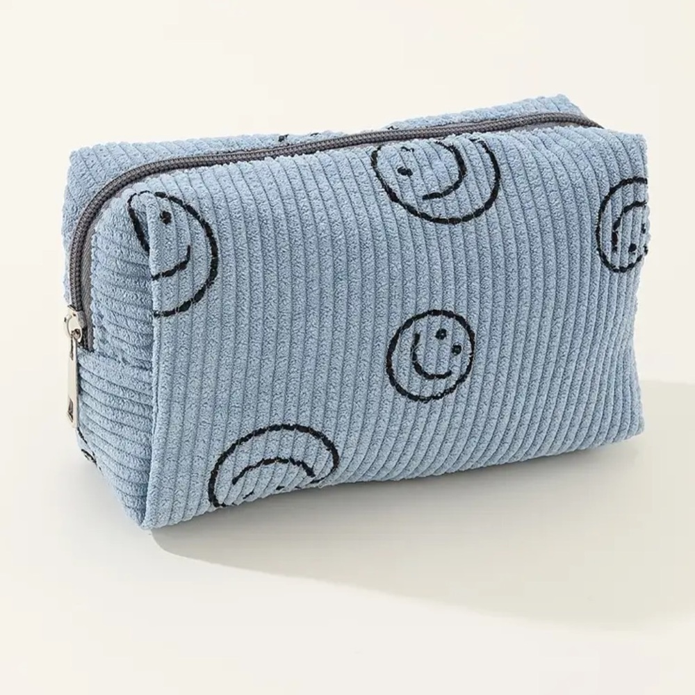 Smiley Face Corduroy Makeup Bags - Picture 4 of 10
